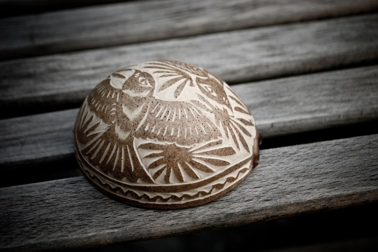 Hand-carved shell