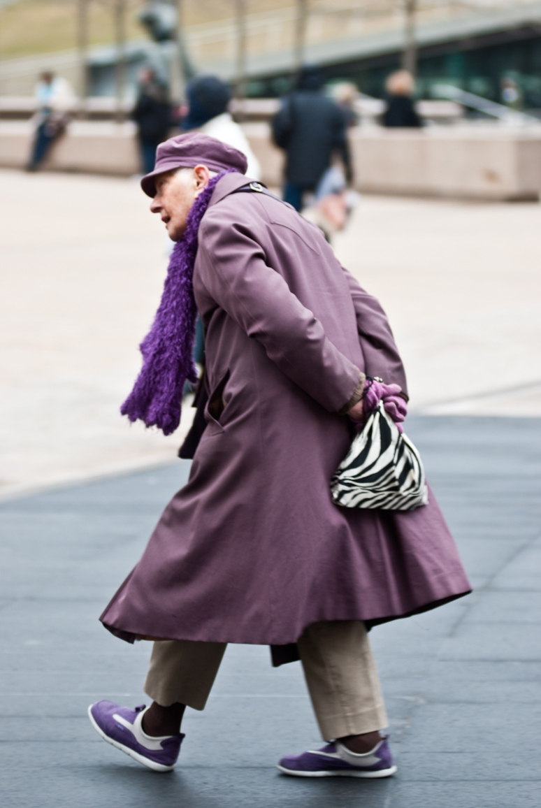 Women Fashion | NYFW 2012 | Street Style | Lincoln Center | Purple Coat