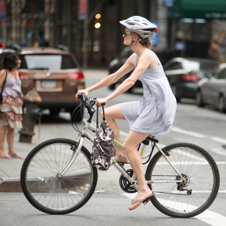 New York Street Fashion | Girl on Bike | Street Photography