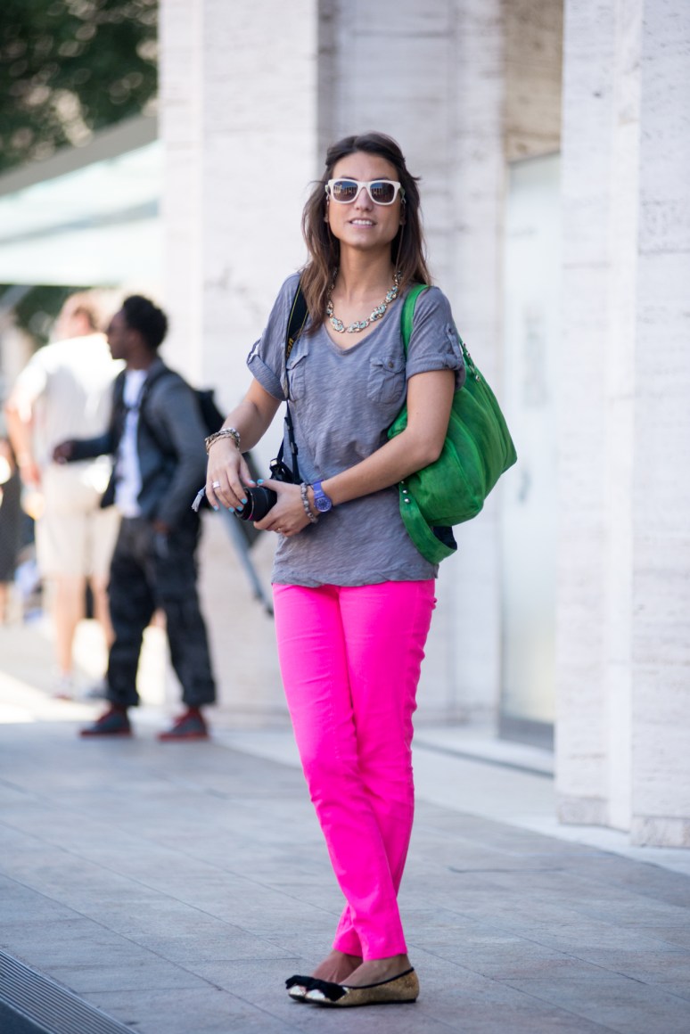 New York Fashion Week | Women Street Style | Pink Jeans