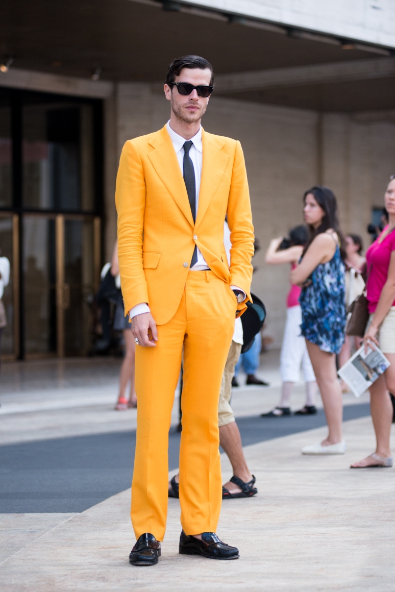 New York Fashion Week Street Style | Gold Suit | Men Fashion | Street Photography